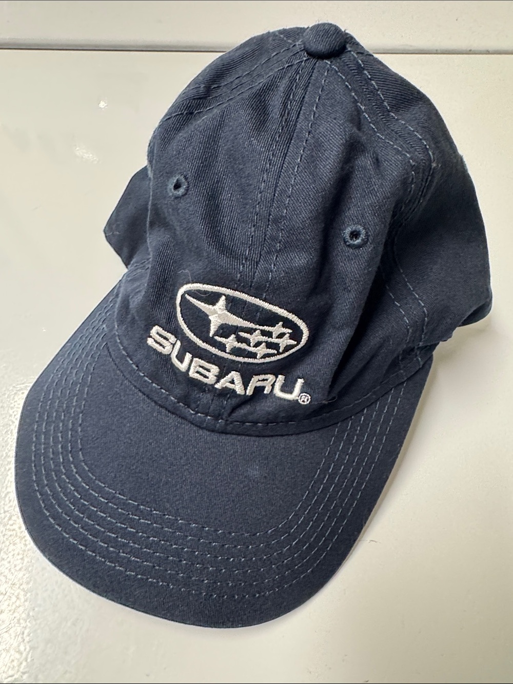 Subaru Navy Logo Baseball Cap snap back one size fits most cotton